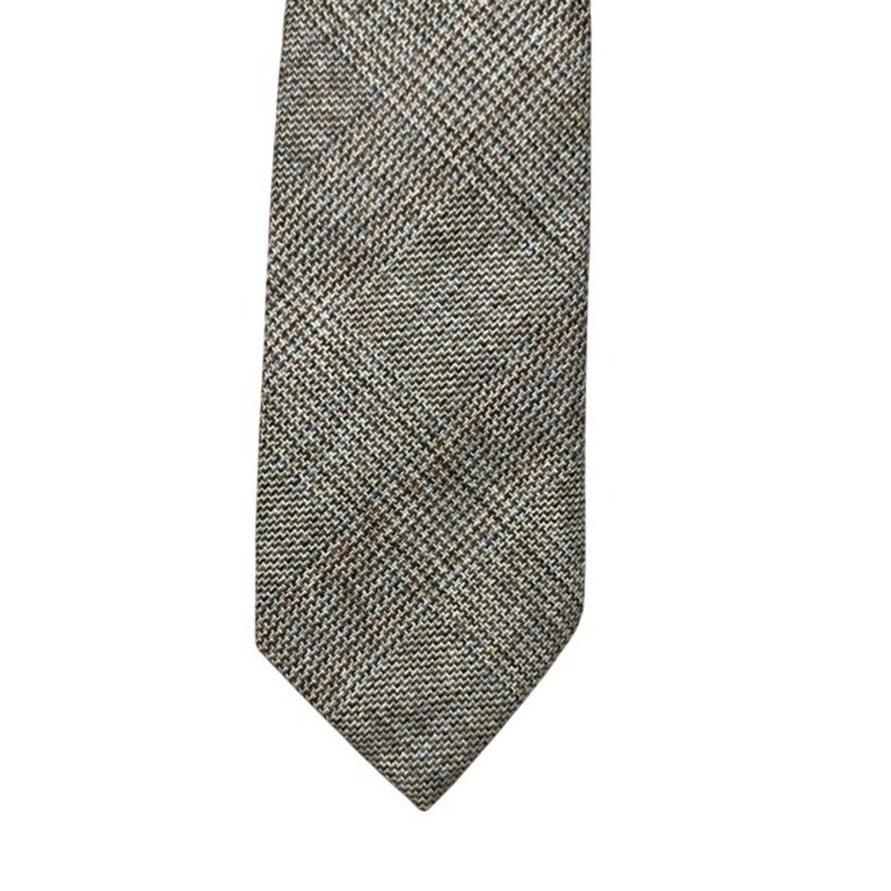 Vintage Jordan Marsh Mens Brown Blue Textured Weave Silk Blend Necktie 57x3.25